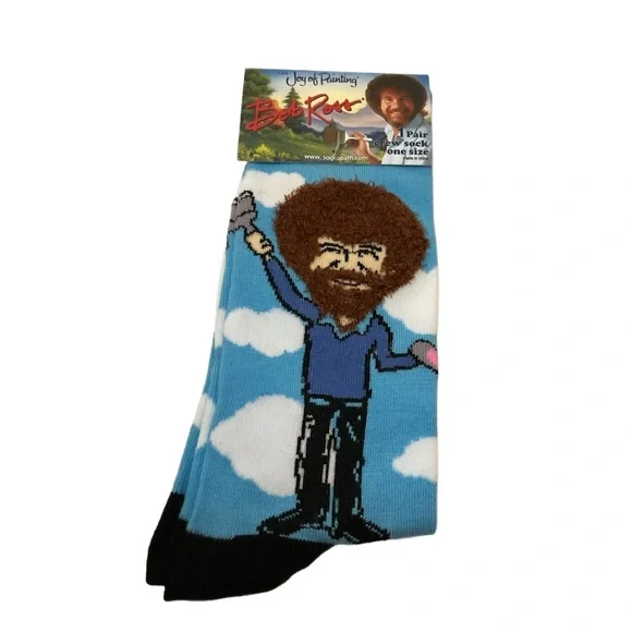 Novelty Crew Socks, Exclusive Funny Socks for Bob Ross 3D