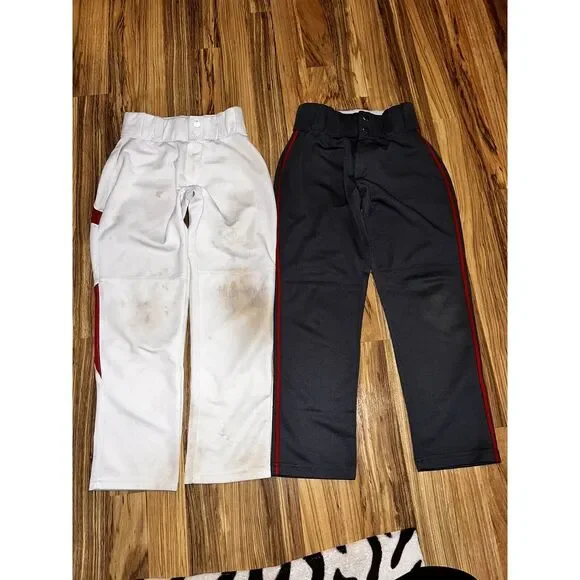 Alleson Athletic Baseball Pants White Gray Youth S Small Has Stains‎ Lot of 2