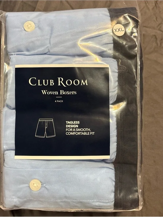 NEW Club Room Woven Boxers - Light Blue (4-Pack) XXL