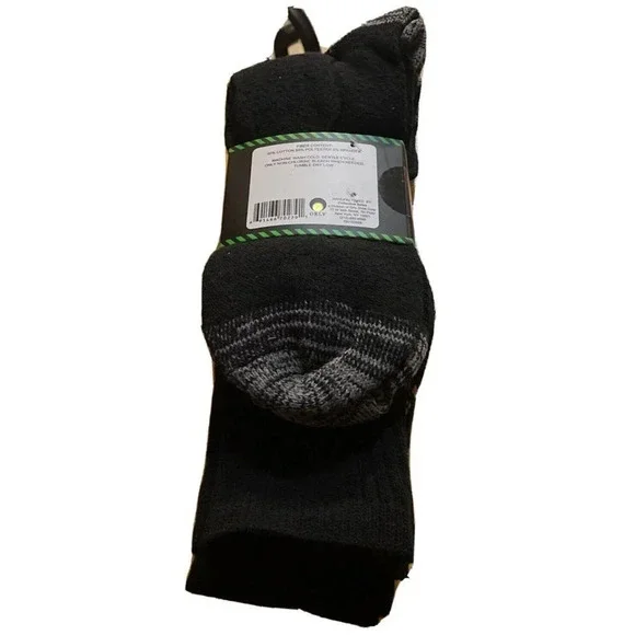 Mens 3 Pack  Black Work Crew Socks Shoe‎ Size 6-12 NEW