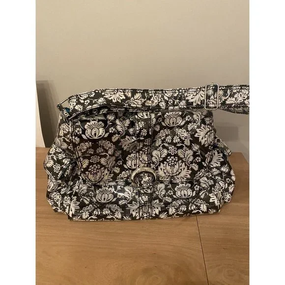 Kalencom Baby Diaper‎ Bag Nylon Black White Floral