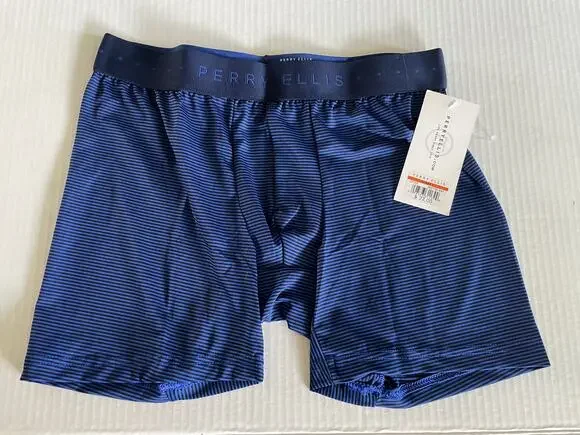 Perry Ellis blue and black boxer briefs lounge underwear size S NWT