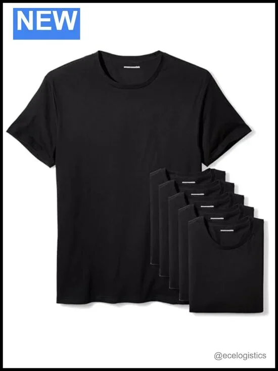 Slim Fit Cotton Jersey Crewneck Undershirts Pack of 6