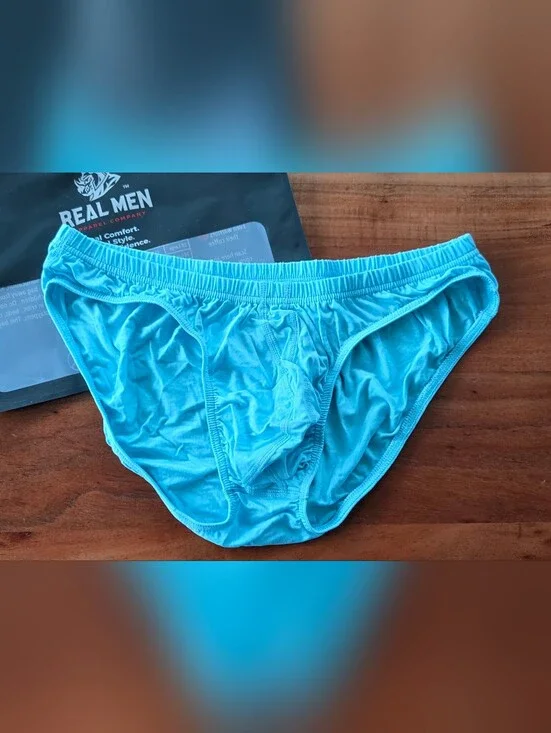 Men's Pouch Briefs in Aqua Blue
