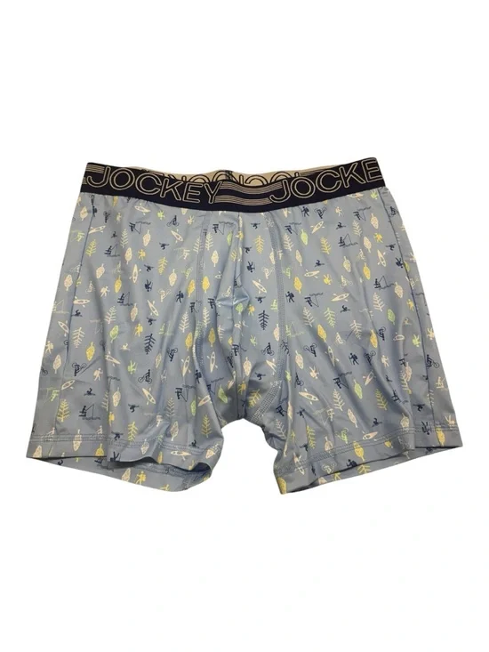 Jockey Athletic Microfiber Stretch Boxer Brief Underwear Size M Blue Quick Dry
