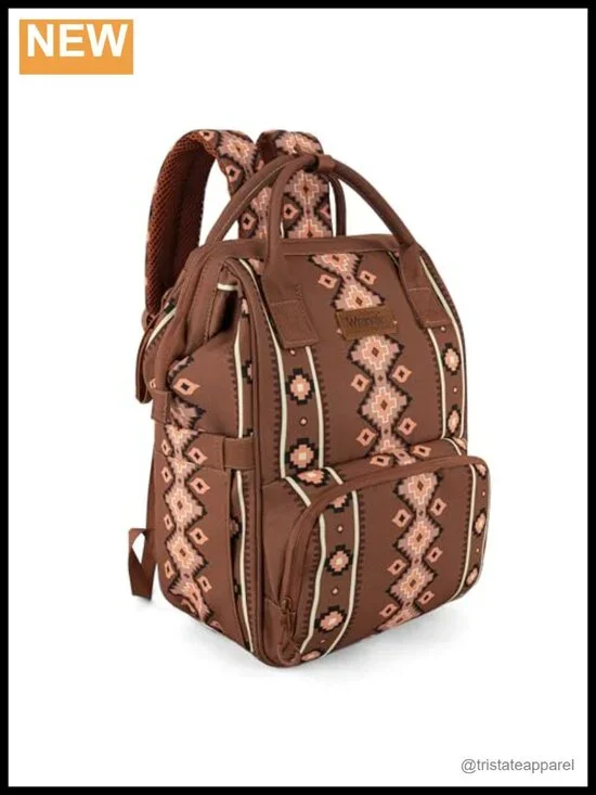 Aztec Backpack Diaper Bag with Stroller Strap and Insulated Pockets