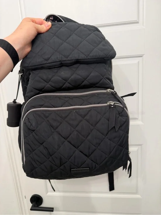 Quilted Black Vera Bradley diaper Backpack
