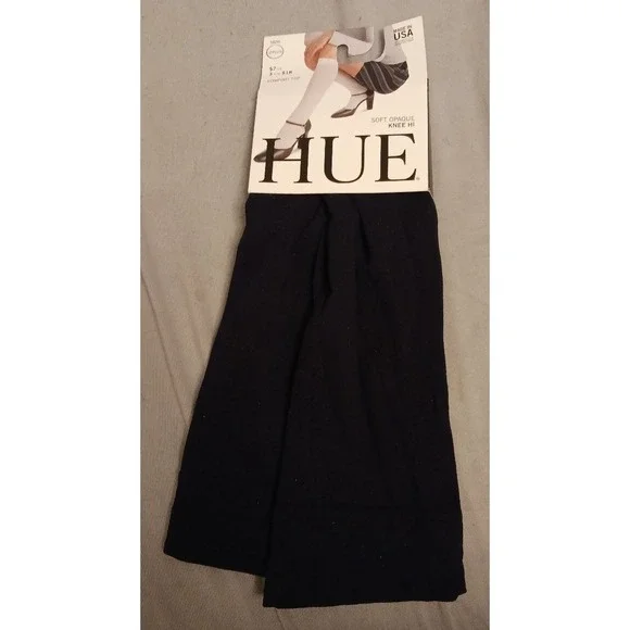 NEW Hue Navy Blue Soft Opaque Knee Hi's, Size‎ 2 Plus