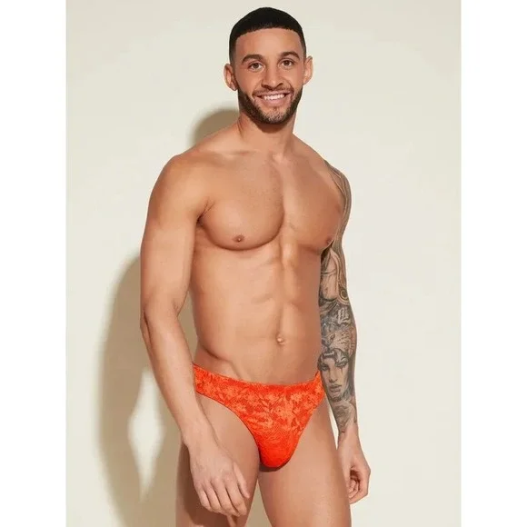 Cosabella Never Say Never Lace Men's G-String In Bold Sicilian‎ Orange size L