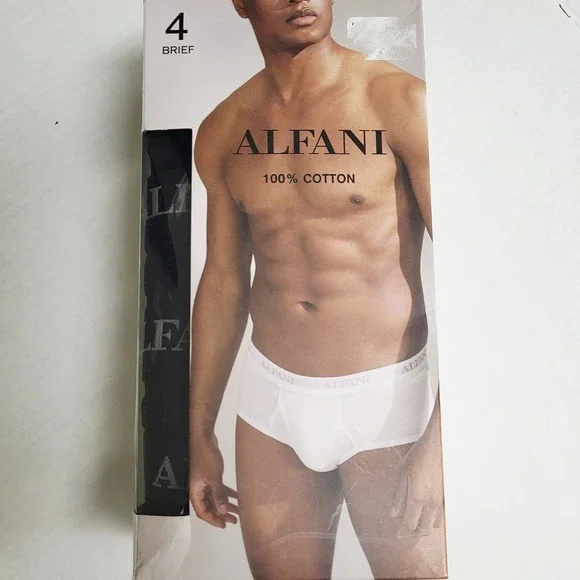 Alfani Mens‎ Size XL (38-40) 4 Pack Briefs Tagless Cotton Black Moisture Wicking