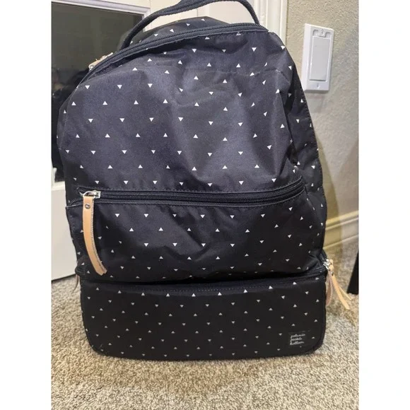 Petunia Pickle‎ Bottom Axis Geometric Print Diaper Backpack Black