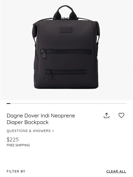 Dagne Dover Neoprene Backpack in Black