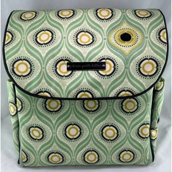 PETUNIA PICKLE BOTTOM Boxy Backpack DIAPER BAG Changing‎ Pad Aqua Floral