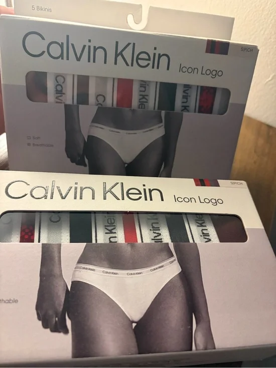 Calvin Klein Icon Logo Men's Bikini Briefs - White with Multicolor Waistbands