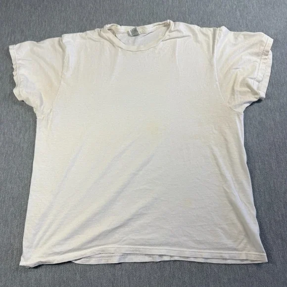 Fruit of the Loom Shirt Men XL White Solid Cotton VTG Crewneck Undershirt 90s