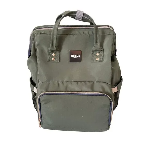HaloVa Diaper‎ Bag Multi-Function Waterproof Travel Backpack Baby Green