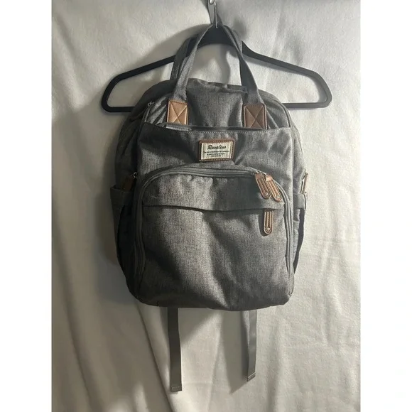 Ruvalino Diaper Bag Backpack Grey Heathered Travel Multi-Function Large Capacity
