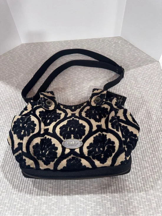 Cake by Petunia Black Forest Cake Cosmopolitan Carryall Diaper Bag Cut Velvet