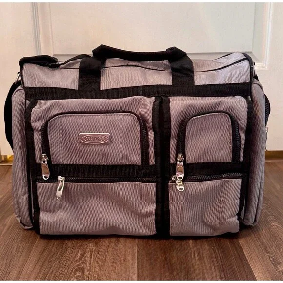 Graco Vintage 2003 Smart Organizer Diaper Bag Tote Gray Ballistic Nylon - Read
