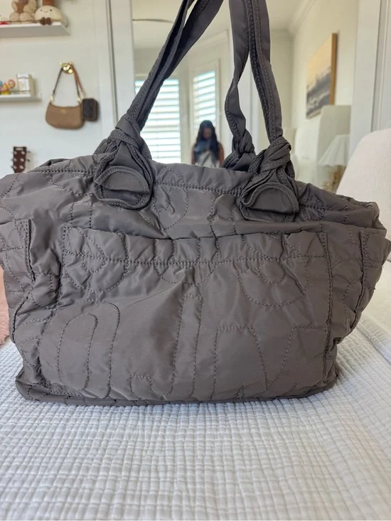 Marc Jacob’s Quilted Nylon diaper Bag in Taupe