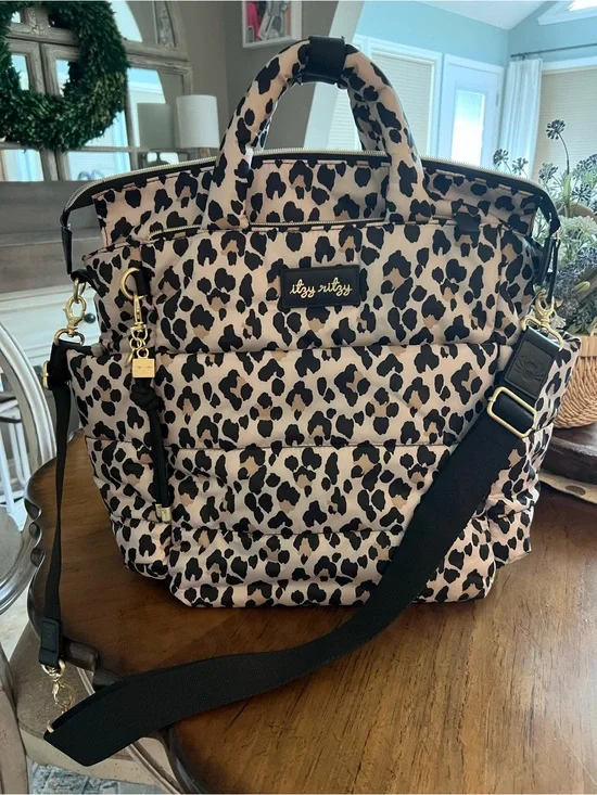 Itzy Ritzy Convertible Backpack Leopard Baby Diaper Bag