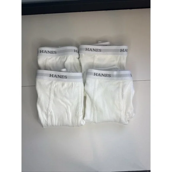 Hanes Vintage Men's White Briefs Size 2XL Cotton Lot 4‎ Pair  Brand New