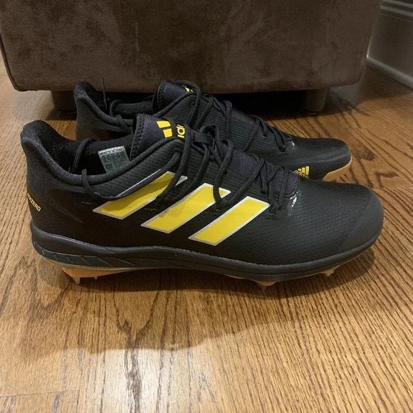 Adidas Adizero Afterburner 8 Black Metal Baseball Cleats Men's Size 13.5 H00974