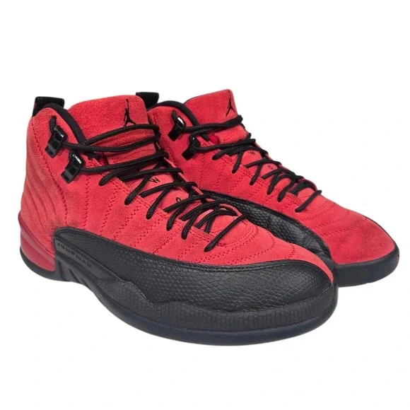 Jordan 12‎ Retro 2020 Mens 7.5 Red Black Excellent Reverse Flu Game CT8013-602
