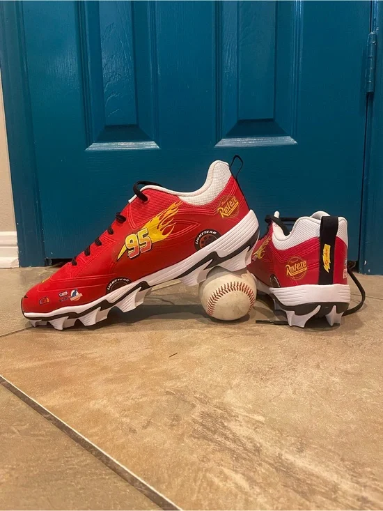 ⚡️ Custom Lightning McQueen Baseball Cleats ⚡️
