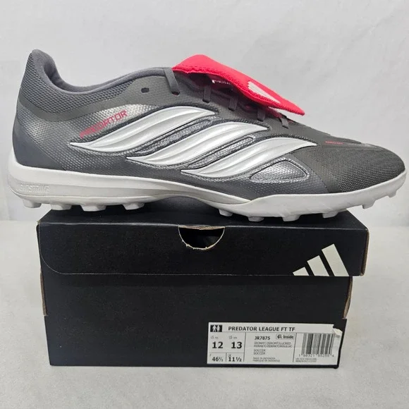 Adidas Predator League FT TF Soccer Cleats JR7875 Grey Lucid‎ Red Mens Size 12