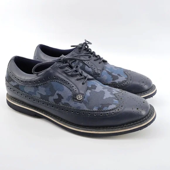 G/FORE‎ Longwing Gallivanter Camo Knit Golf Shoes Navy Mens 12