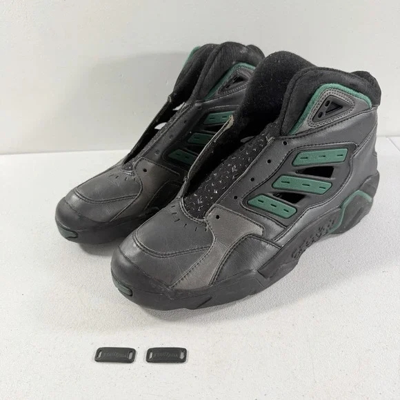 Vintage 1993 Adidas Streetball 2‎ Men's Basketball Shoes Black Green Size 9.5