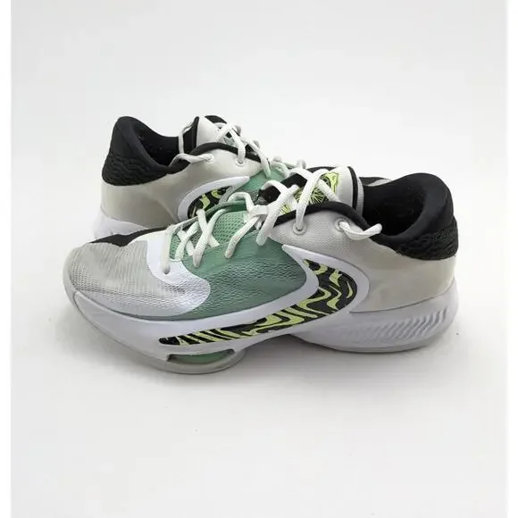 Mens Nike Zoom Freak 4 White Green Athletic Basketball Shoes‎ DJ6149-100 Size 9
