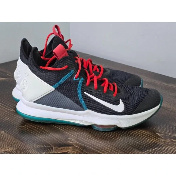 Nike LeBron Witness 4 Men's Sneakers Size 10.5 Black White Red Mid Top Sneakers‎