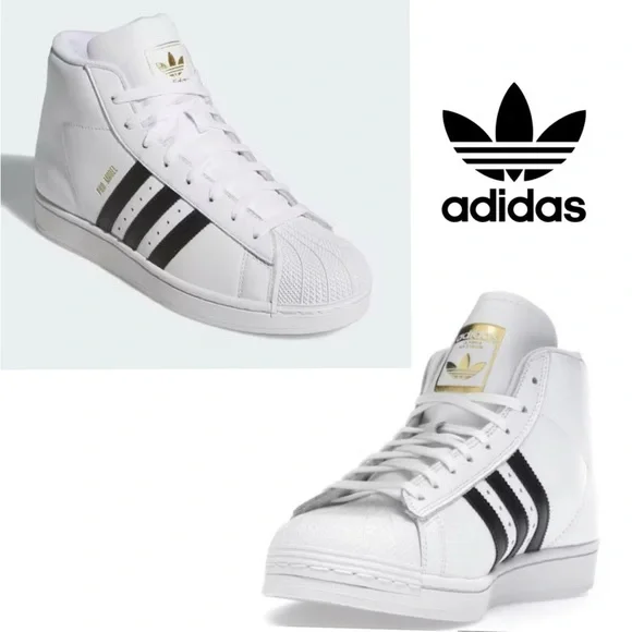 Adidas Pro Model ADV Mid Men’s Sz 9 Classic White/Black Basketball‎ Shoe