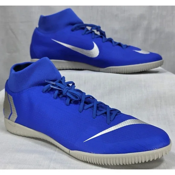 Nike Mercurial Superfly 6 Academy IC Indoor Soccer Shoes‎ Blue Silver AH7369-400