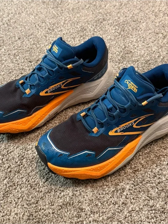 Brooks Caldera 7 Men's Navy and Orange Trail Running Shoes
