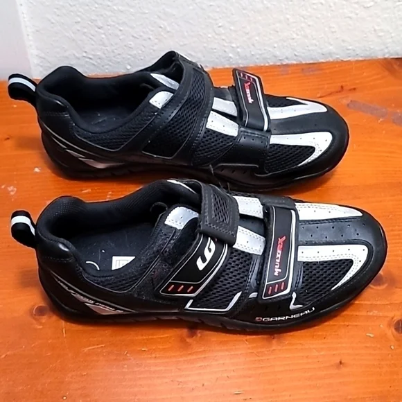Louis Garneau Multi RX Cycling‎ Shoes Men 7.5 Black Silver MultiRX Spin Bike