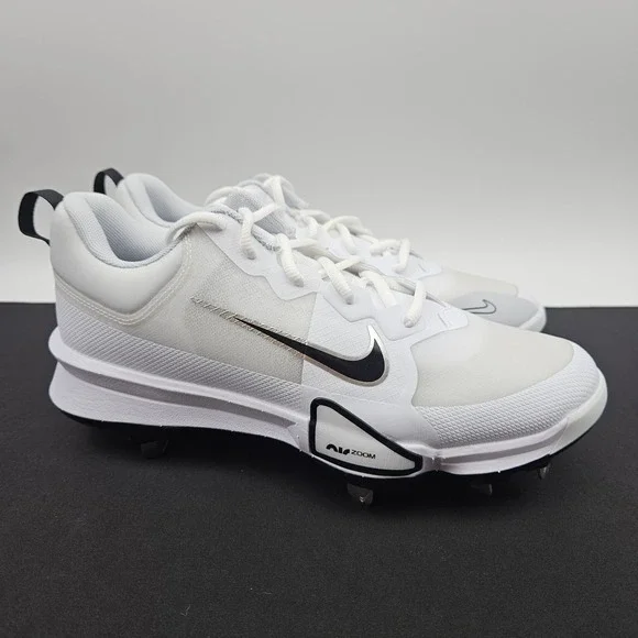 Nike Force Zoom Trout 9 Elite Mens Sz 8.5 Baseball Cleats White Black FB2907-102
