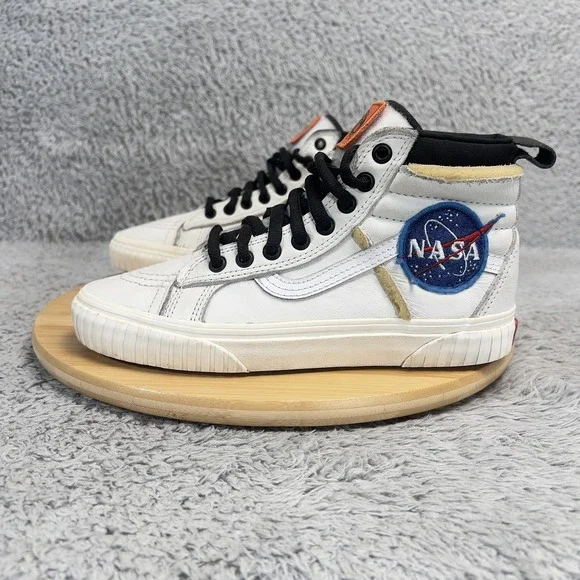 Vans Sk8-Hi 46 MTE Space Voyager Shoes Mens 7 NASA White Leather High Top