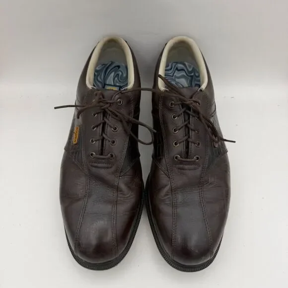 FootJoy DryJoys Brown Leather Golf Shoes Men's Size 10W Waterproof SoftSpikes