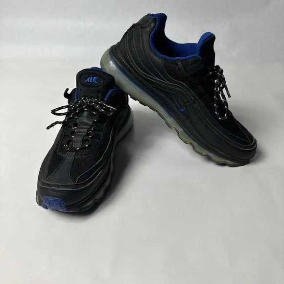 Nike Air Max 97 Triple Black And Blue Mens Size 9 2010 397252-041 Sneaker