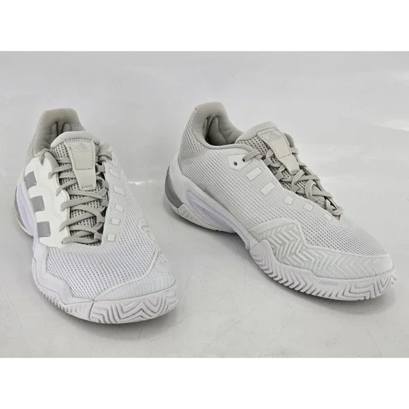 Adidas Barricade Tennis Shoes Mens 10.5 White Silver IF0407 - Good