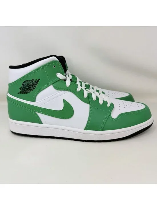 Nike Air Jordan 1 Mid Lucky Green Basketball Shoes Men's Size 12