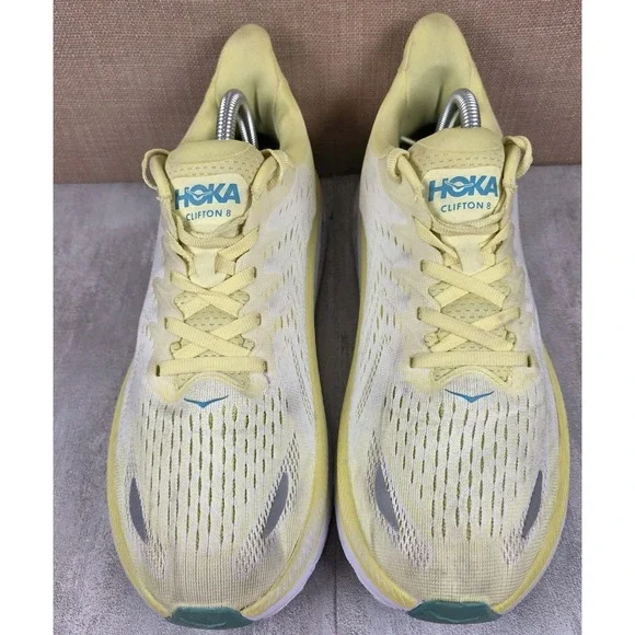 Hoka One One Clifton 8 Running Walking Sneakers Shoes Yellow Pear Mens Size 8.5D