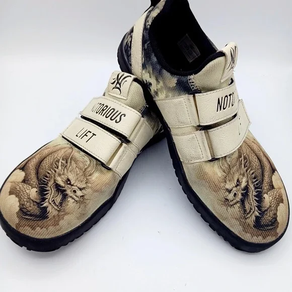 Notorious Lift Shoes Mens US Size 7‎ EU 39 Dragon Print Weightlifting Trainer