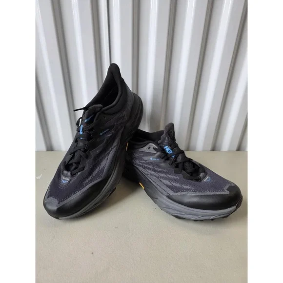 Hoka One One Speedgoat 5 GTX Spike Shoes Mens 12.5 Gray Trail Running Vibram