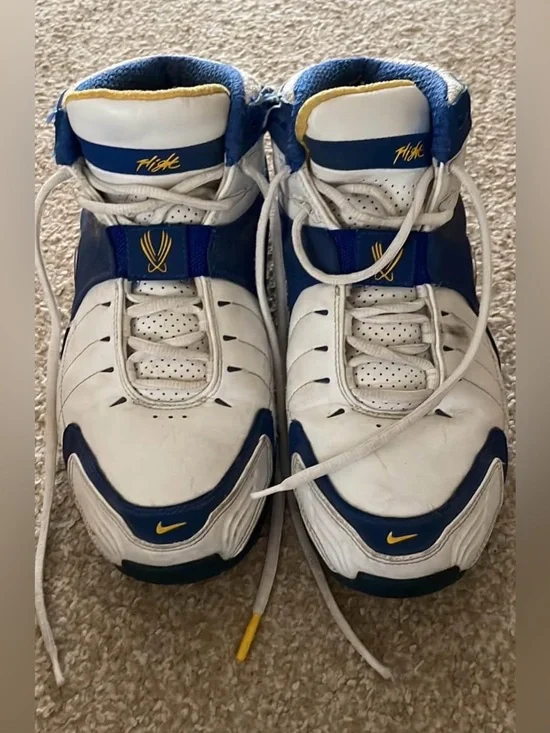 Nike Shox VC 5 Vince Carter White Blue Gold Men’s Size 8.5 Basketball Shoes