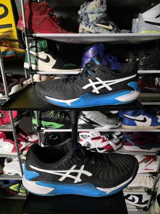 🔥 ASICS Gel Resolution 9 Men Size 13 Black & Blue Running Shoes