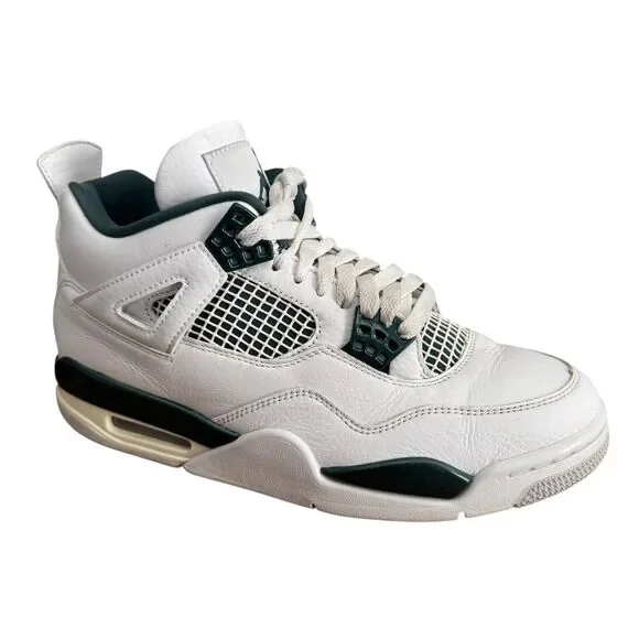 Air Jordan 4 Retro Shoes Mens Size 8 White Oxidized Green FQ8138-103 Sneakers